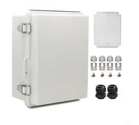 Boîte de jonction électrique étanche IP67 - Gris ABS - Avec supports de montage pour routeurs, commutateurs et projets électroniques - Grand boîtier résistant aux intempéries (210 x 160 x 100)