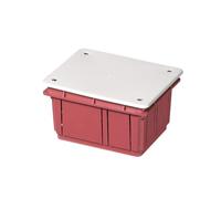 Boîte de jonction encastrée avec couvercle blanc 120 x 100 x 70 mm, 12 x 10 cm, pour maçonnerie, en technopolymère, avec paramaltacolor orange, boîte à encastrer pour installation électrique