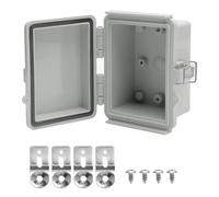 Boîte de jonction étanche - Boîtier en plastique ABS étanche - Boîtier extérieur - Boîte électrique avec accessoires de montage - 12 x 9 x 7 cm - Gris