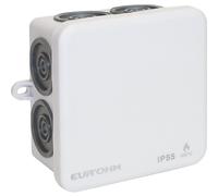 Boîte de jonction étanche carrée à 7 entrées Eur'ohm avec découpes, 5 pièces, 92mm x 51mm x 92mm