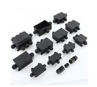 Boîte de jonction étanche extérieure IP68 noire, Mini boîte de connecteur 2-8 voies avec plastique PC et Terminal, conçue pour les fils enterrés 8T 5-8 9-12 10-14mm