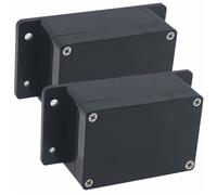 Boîte de jonction étanche IP65 en 2 pièces, noir en plastique ABS, boîtier d'alimentation avec pattes de fixation (100x60x35 mm)