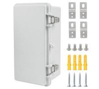 Boîte de jonction étanche IP67 - Boîtier électrique à charnière transparent en acier inoxydable avec plaque de montage et support mural - Gris - 270 x 130 x 110 mm