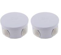 Boîte de jonction ronde grise étanche 65 x 30 mm IP44 (Lot de 2)