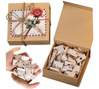 Boîte de lettres d'amour, 1 ensemble de lettres d'amour avec enveloppes 4x4x2 pouces minuscules cartes bricolage notes cadeaux pour lui son jeu pour des fournitures romantiques à longue distance