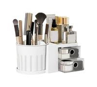 Boîte De Maquillage - ABS, 8,66 Pouces, Boîte De Maquillage Rotative, Compacte | Organisateur De Tour De Bibliothèque, Rangement Cosmétique Pivotant À 360 ° Pour Bureau, Vanité, Salle De Bain, Bijoux,