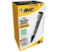 BIC Marqueurs permanents Marking 2300 ECOlutions – Pointe biseautée moyenne – Encre noire, boîte 12
