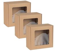 Boîte de mode carrée avec fenêtre, boîte cadeau 20 x 20 x 10 cm x 3