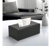 Boîte de mouchoirs de bureau en cuir à carreaux rectangulaire grande taille boîte de serviettes en papier design carré élégant pour chambre à coucher salle de bain entrée salon boîte de mouchoirs en c