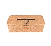 Boîte de Mouchoirs Rectangulaire en Algue Marine, Style Rétro