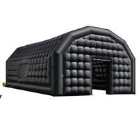 Boîte de nuit gonflable, tente de fête gonflable de 8 x 6 x 4 m avec souffleur de 1100 W et sac de sable, boîte de nuit gonflable ventilée avec 2 fenêtres, maison cubique gonflable pour événements, an