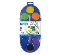Boîte De Peinture Aquarelle - 10 Couleurs - Couleurs Assorties - Pinceau Inclus