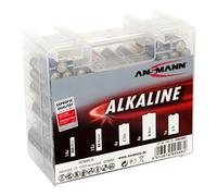 Boîte de piles alcalines ANSMANN 1,5 V / Piles alcalines longue durée de vie / Emballage économique dans une boîte de rangement robuste comprenant 14 x LR03, 12 x LR6, 4 x LR14, 4 x LR20, 1 x 9 V / 35 unités