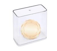 Boîte de présentation à panneaux coulissants sur le devant - Boîtes de rangement | 10,5 cm, étui de rangement avec couvercle anti-poussière, affichage de badges avec couvercle de protection