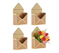 Boîte de présentation pour bouquet - Construction en papier - Grand format de rangement - Ensemble d'emballage floral - Récipient décoratif de style enveloppe - Solution de maintien raffinée pour