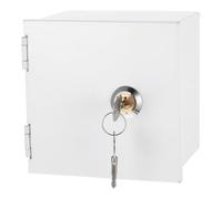 Boîte de Prise 86 en Fer Verrouillable pour Extérieur Étanche | Coffre Argenté, Passage de Câble Intégré, pour Prises Extérieures et Bornes de Recharge