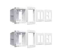 Boîte de prise électrique encastrée à 2 interrupteurs pour TV murale | TVBU505-1 Gfci Boîte de montage murale avec USB pour projets de construction et de rénovation