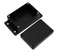 Boîte de Prise Étanche Noire en Plastique ABS pour Extérieur | Boîtier de Jonction Compact, Trous de Montage et Bouton Interrupteur, pour Murs en Brique et Appareils Électriques