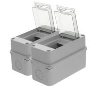 Boîte de Protection du Disjoncteur Ip65 2 Pièces 3 Voies ABS PC | Composants sur Rail Din et Disjoncteurs Miniatures, Installation Facile, Coque Résistante aux Chocs
