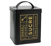 Boite de rangement 1.5L en métal motif sucre collection BLACK MAT noire