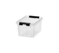 Petite Boîte transparente en plastique 1,5 litres - Clips Noirs