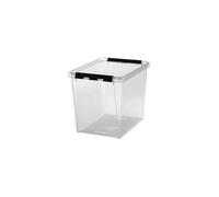 Boîte de rangement haute 25 litres avec couvercle - Clips Noirs