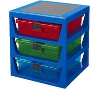 Boîte de rangement 3 tiroirs personnalisables Lego - Bleu