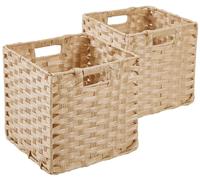 Boîte de rangement, 31 x 31 x 31 cm, boîtes Kallax aspect rotin, panier de rangement pour jouets, vêtements, étagère, chambre d'enfant, armoire, imperméable, non