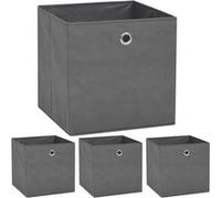 vidaXL Boîtes de rangement Tissu non-tissé 4 pcs 32x32x32 cm Gris