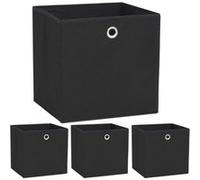 vidaXL 4x Boîtes de Rangement Tissu Non-tissé 32x32x32 cm Noir Coffre Chambre