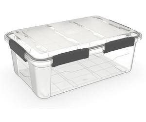 Boîte de rangement 5Five avec couvercle - Protect - 32 litres - 58 x 39 x 22 cm - plastique - transparent