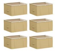 Boîte de Rangement 6 pc Tissu Non Tissé avec Fenêtre Transparente | Forme rectangulaire,poignées à bec,zips doubles,pliable à plat,PVC transparent,rangement sous lit,salon,chambre