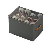 Boîte de rangement à chaussures - 12 compartiments - Avec couvercle refermable à fermeture éclair - Peu encombrant - Avec couvercle transparent - Compartiment pour le salon