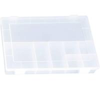 Boîte de rangement à compartiments - Boîte d'assortiment 8 compartiments - 22,5 x 33,5 x 5,5 cm - Transparent - Pour petites pièces et aliments secs