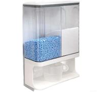 Boîte de rangement à linge avec option de montage mural, construction transparente, grilles réglables et distributeur à fond poussoir (commande de taille moyenne)