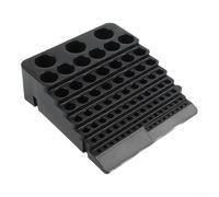 Boîte de rangement à outils avec 84 trous pour outils de fraisage CNC et pinces de serrage, organiseur en polypropylène avec 9 tailles de 4 mm à 32 mm d'alésage, étagère empilable pour atelier et