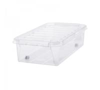 Boîte de rangement à roulettes 30 litres - Clips Blancs