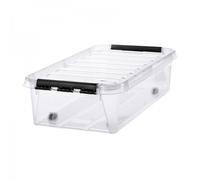 Boîte de rangement à roulettes 30 litres - Clips Noirs
