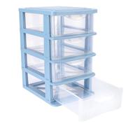 Boîte de Rangement à Tiroir pour Bureau, Conteneur Cosmétique Bleu PP | Design Simple, Usage de Table, pour Articles Ménagers et Produits de Peau