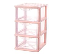 Boîte de Rangement à Tiroirs Transparente Pp, 3 Tiroirs, Rose | Rangement Modulable à Compartiments, pour Bureau D’étude et Chambre, Tri Rapide du Petit Matériel