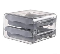 Boîte de rangement à œufs empilable à double couche avec 32 compartiments ventilés pour cuisine (gris)