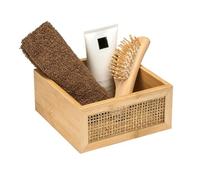 Boîte de rangement accessoires de salle de bains en bambou et rotin, 15x7x15 cm, Wenko Allegre