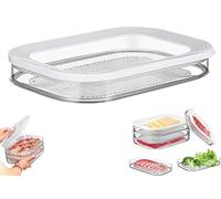 Boîte de rangement alimentaire multicouche avec couvercle - Récipient pour charcuterie, jambon et fromage pour réfrigérateur, sans BPA et passe au lave-vaisselle, ensemble de récipients empilables