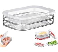 Boîte de rangement alimentaire multicouche avec couvercle - Récipient pour charcuterie, jambon et fromage pour réfrigérateur, sans BPA et passe au lave-vaisselle, ensemble de récipients empilables