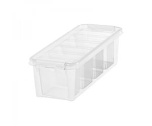 Boîte de rangement allongée avec casiers 3,5 litres - Clips Blancs