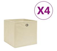 Boîte de rangement - ALOMEJOR - 4 pcs - Tissu intissé - 28x28x28 cm - Crème