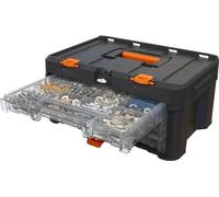 Boîte de rangement avec 3 tiroirs – WORX BY KETER – STACK N ROLL – 48 x 33 x 23 cm – Noir