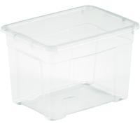 Boîte de rangement avec couvercle 18L - Plastique transparent - 38,8 x 25 x 25,8 cm - Empilable - Fabriquée en Italie - M home by Mazzei Mondex