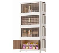 Boîte de rangement avec couvercle - 332 litres. Grande boîte en plastique empilable avec couvercle, composée de 4 niveaux et d'un couvercle. Conteneurs de rangement pliables pour chambre, salon, cuisi