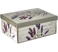 Boite de Rangement avec Couvercle, Boite en carton, Rangement Vetement, Meuble de Rangement Chambre, Bureau, Panier de Rangement, Organisateur Tiroir, Boite Cadeau, 32x42x17,5 cm MEDIUM LAVANDE